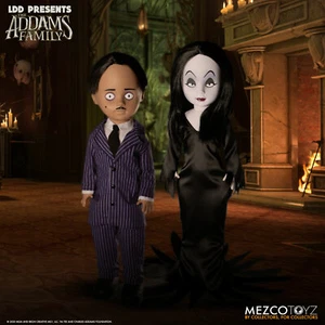 LIVING DEAD DOLLS: the ADDAMS FAMILY - GOMEZ & MORTICIA 10″ Dolls 25 cm MEZCO - Foto 1 di 7