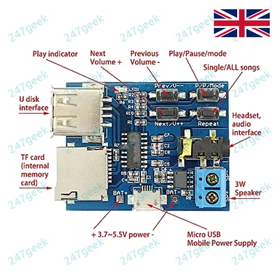 🇬🇧 12x MP3 player module - Image 1 of 4