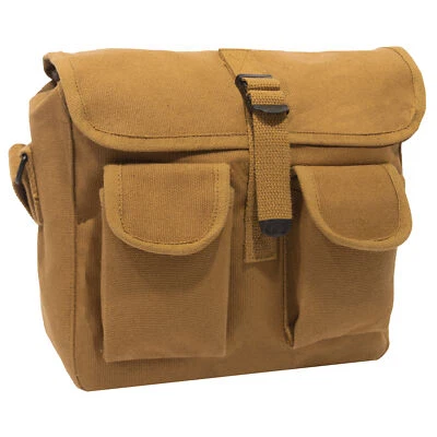 Bolso de Hombro de Lona Marrón Coyote - Bolso Utilitario Mensajero de Viaje 10"X8"X3.5" Foto 1 de 3
