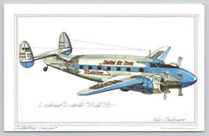 Lockheed Lodestar Modell 18 Künstler Roy Andersen 1974 Postkarte ohne Postkarte (H16) - Bild 1 von 2
