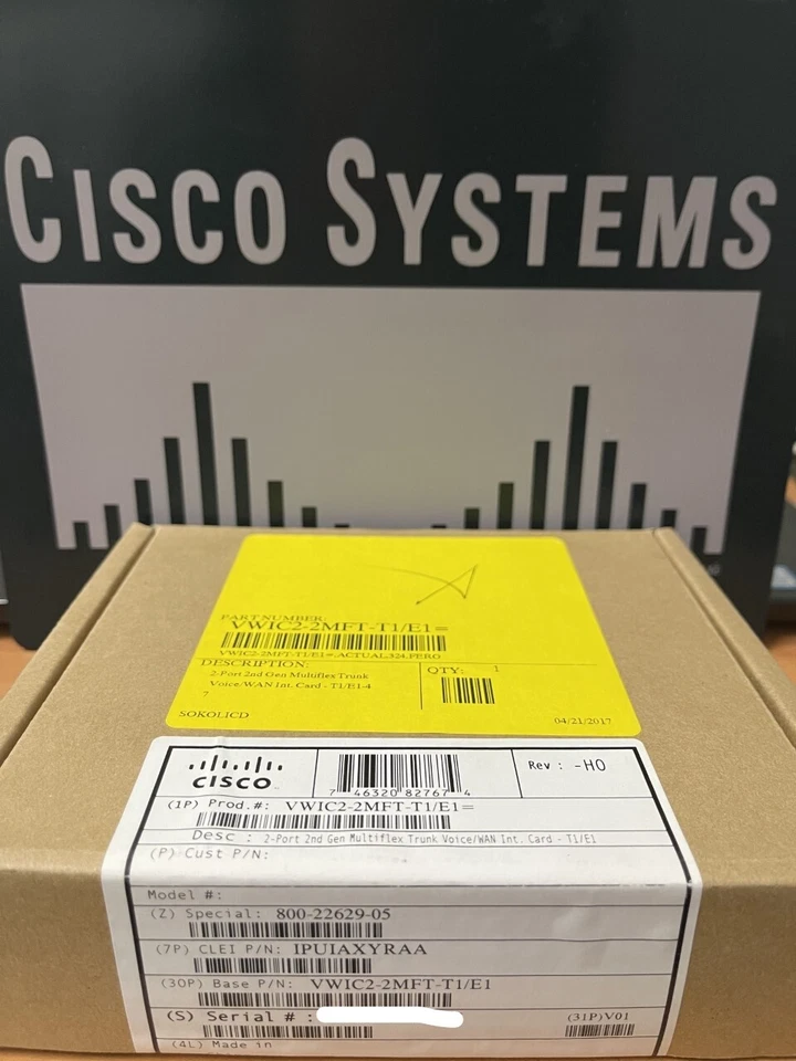 NEW Cisco VWIC2-2MFT-T1/​E1 2-Port RJ-48 Multiflex Trunk T1/E1 HOLOGRAM - Image 1 of 4