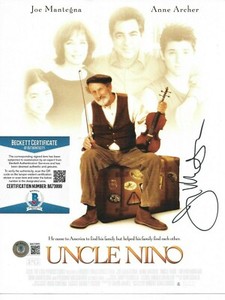 Autographed Joe Mantegna Signed 8.5x11 Uncle Nino Test Market Card Photo Beckett