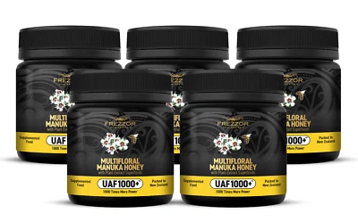 FREZZOR NEW ZEALAND MULTIFLORAL MANUKA HONEY Cold & Flu Symptom Relief 5 Jars - Image 1 of 4