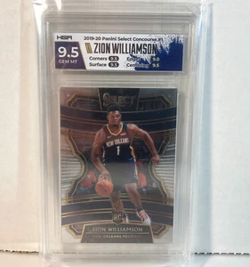 2019-20 Panini Select Concourse Zion Williamson #1 HGA 9.5 GEM MINT RC Rookie - Picture 1 of 6