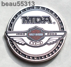 ⭐HARLEY DAVIDSON 2003 100º ANIVERSARIO MDA HOG H.O.G. PIN CHAQUETA CHALECO - Imagen 1 de 1