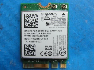 Dell Latitude 14" E5450 Genuine WIFI Wireless Card k57gx 7265ngw - Image 1 of 2