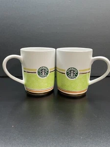 Starbucks 2008 Mermaid Logo Green White Brown Orange Stripes - Picture 1 of 4