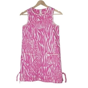 Lilly Pulitzer Girls Little Lilly Knit Shift Dress Size 12 Embroidered Pocket - Picture 1 of 13