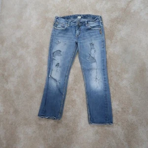 Silver Sam Straight Leg Jeans Women's 30x28 Stretch Blue Denim Pants - Picture 1 of 12