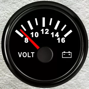 Volt Meter 2''/52mm Universal Car 12V Illuminated Battery Condition Volt Gauge - Picture 1 of 7