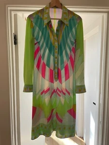 leonard Paris iconic 1970s geometric kaleidescope jersey shirt dress - Picture 1 of 13