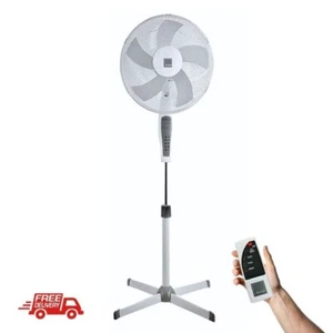 Remote Control Fan 16" Pedestal Oscillating Cooling Stand Floor Fans Adjustable - Picture 1 of 12