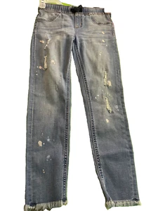 Justice Pull-On Fashion Distressed Stretch Jeggings in Medium Wash 8 NWT - Picture 1 of 2