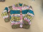 New hand knitted girls aran cardigan  22 inch chest approx age 1-2