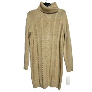 Copper Key Women Pullover knit Sweater Dress SMALL Turtle Neck Long Sleeves NWT - Picture 1 of 19