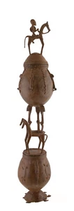 Large Bronze Dogon of Mali Ointment Pot-Cavalier Urn-69cm-African Art -1135 - Picture 1 of 8