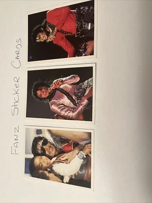 3 X Michael Jackson 1988 Fanz Rock Pop Stars Music Sticker Card #107-109 - Image 1 of 4