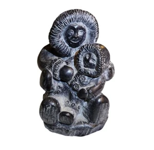 Edmund Wolfe Original Alaskan Schnitzerei Inuit Mutter und Kind - Bild 1 von 5