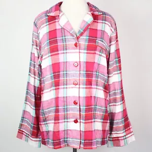 NWT Xhilaration Womens Large Plaid Flannel Sleep Pajama Shirt Top - Picture 1 of 4