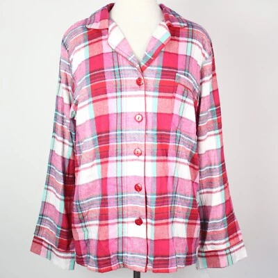 NWT Xhilaration Womens Large Plaid Flannel Sleep Pajama Shirt Top - Image 1 of 4