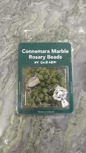 GENUINE Hand Carved Connemara Marble Rosary Beads Guaranteed Irish A - Picture 1 of 8