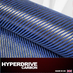 Paño de fibra de carbono 210 g azul 2x2 sarga 3k 1000 mm hecho en el Reino Unido, ¡viene en rollo! - Imagen 1 de 4