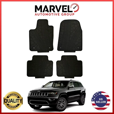 Alfombrillas negras para todo tipo de clima para Jeep Grand Cherokee 2016-2022 Foto 1 de 4