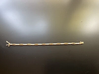 Brazalete de diamantes - oro amarillo y blanco de 14 k  Foto 1 de 4