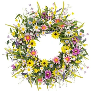 22 Inches Summer Wreaths for Front Door Spring Flower Wreaths Summer Door Wre... - Picture 1 of 9