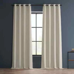 Martha Stewart Window Grommet Curtains Panel Pair Off White Blackout Ivory 50x84 - Picture 1 of 6