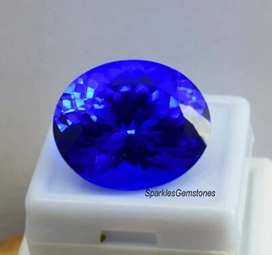Lose Edelstein Natur Kaschmir Blau Saphir 34ct Top Ovalschliff Edelstein - Bild 1 von 13