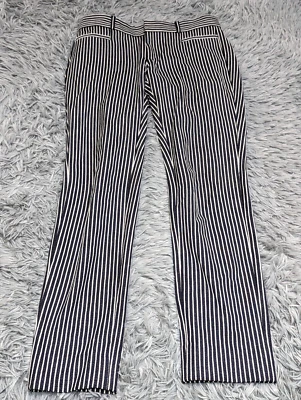 Брюки женские Banana Republic Sloan размер 0 деловые в полоску черные белые приталенные - Изображение 1 из 4