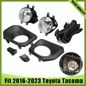 Bumper Fog Lights Clear Lens Lamp Kit For Toyota Tacoma 2016 2017 2018 2019-2023 - Picture 1 of 14