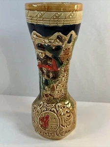 "Antiguo jarrón japonés de porcelana con castillo 9,25 x 3,5"" Royal Sealy Japón #25/68" - Imagen 1 de 9