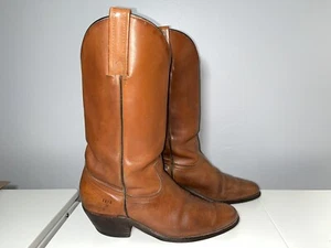 Frye 2355 Western Boots Cowboy Shoes Men's Size 10 D Brown Leather Pull On - Picture 1 of 9