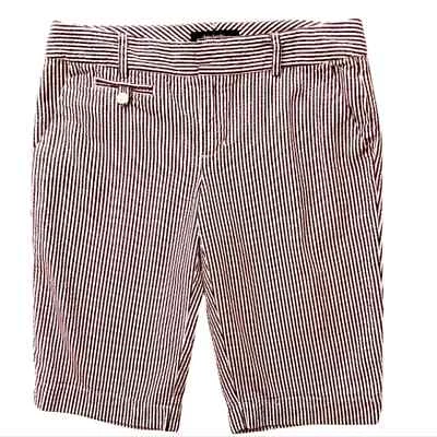 Pantalones Cortos LARGOS Daisy Fuentes Talla 6 Azul Blanco Pin Rayas Bermudas Náuticas Costeras  Foto 1 de 4