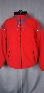 Womens Jacket 2X Red Fleece Denim Embellished Zip Western Cozy Layer - Picture 1 of 12