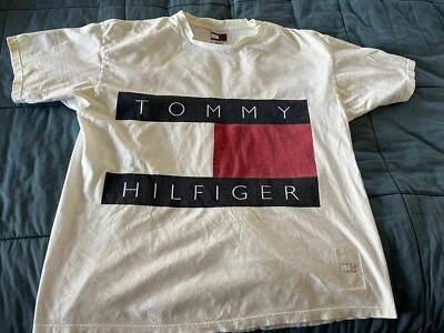 Camiseta Vintage Años 90 Tommy Hilfiger Clásica Logo L Bandera Camisa Polo Retro Promo Foto 1 de 4