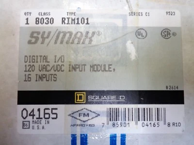 SQ D SYMAX 8030  RIM101  DIG I/O 120VAC/VDC  16 INPUT MODULE  NEW IN BOX  #152 - Image 1 of 2