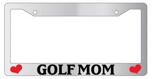 Chrome METAL License Plate Frame GOLF MOM Auto Accessory 784 - Picture 1 of 1
