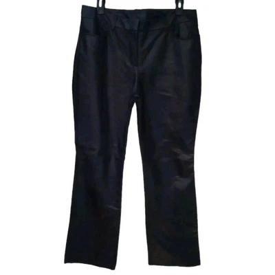 Pantalones De Colección Express Cuero Genuino Negros Bootcut Para Mujer Talla 9/10 (31W) Y2K Dobladillo Crudo Foto 1 de 4