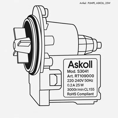 Washing Machine Water Drain Pump For Fisher& Paykel Quick Smart WH7560J1 92137 - Image 1 of 4