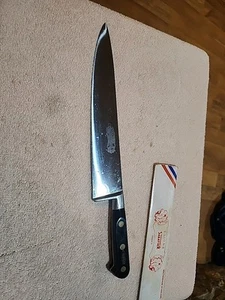 Antique 2 Lions Sabatier 10" Blade 15" total Chef's Knife Carbon Steel France - Picture 1 of 10