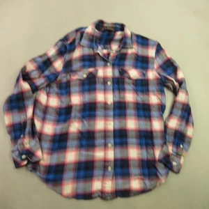 Pendleton Shirt Womens Medium Long Sleeve Button Front Lightweight Plaid Pockets - Picture 1 of 10