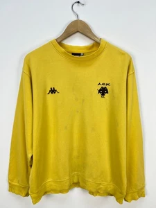 AEK Athens FC 90s Vintage Training Sweatshirt Football Soccer Pullover Kappa M - Picture 1 of 12