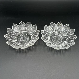 Vintage Federal Klarglas 12 Punkt Blütenblatt Schüssel. 2er Set - Bild 1 von 5