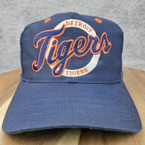 Cappello Berretto Vintage Detroit Tigers Snapback Blu Arancione The Game Circle Logo MLB Uomo - Foto 1 di 9