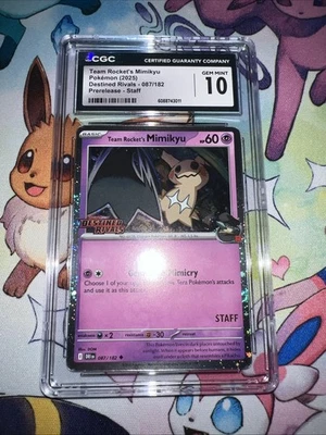 CGC 10 Team Rocket’s Mimikyu 087/182 Prerelease Staff Promo Destined Rivals - Image 1 of 3
