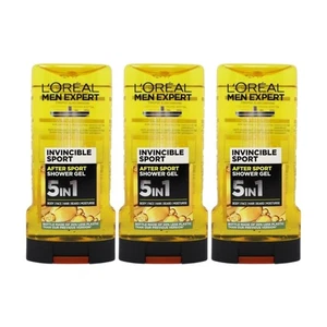 3er Pack L'Oreal Men Expert 5-in-1 Invincible Sport Campher Duschgel, 300 ml - Bild 1 von 3