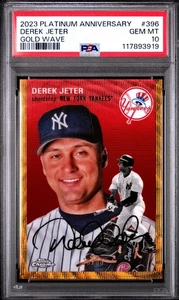 2023 Topps Chrome Platinum Derek Jeter Gold Wave Refractor /50 PSA 10 GEM MT - Bild 1 von 2